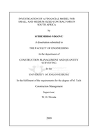 Investigation of a financial model for small and medium sized contractors in South Africa