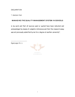 Managing the quality management system in schools.