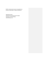 Mobile communication privacy management in romantic relationships : a dialectical approach