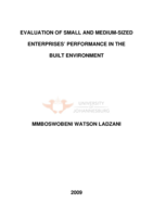 Evaluation of small and medium-sized enterprises' performance in the built environment