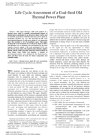 Life cycle assessment of a coal-fired old thermal power plant