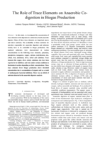 The role of trace elements on anaerobic codigestion in biogas production