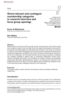 Omni-relevant and contingent R membership categories in research interview and focus group openings