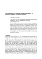 Leaching kinetics of gold mine tailings : the removal of manganese and iron by sodium carbonate