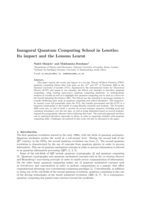 Inaugural Quantum Computing School in Lesotho: Its impact and the Lessons Learnt