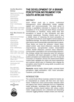 The development of a brand Perception instrument for South African youth