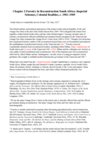 Forestry in reconstruction South Africa : imperial visions, colonial realities