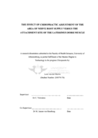 The effect of chiropractic adjustment of the area of nerve root supply versus the attachment site of the latissimus dorsi muscle