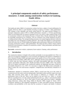 A principal components analysis of safety performance measures: a study among construction workers in Gauteng, South Africa