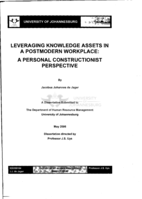 Leveraging knowledge assets in a postmodern workplace : a personal constructionist perspective