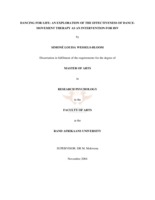 Dancing for life: an exploration of the effectiveness of dance-movement therapy as an intervention for HIV