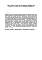 Technological capabilities as predictors of supply chain competencies among small and medium enterprises
