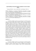 Understanding construction projects schedule overruns in South Africa