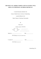 The effect of a herbal formulation on general well-being in overweight and obese individuals