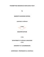 Transmitting indigenous knowledge today.