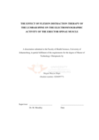 The effect of flexion distraction therapy of the lumbar spine on the electromyographic activity of the erector spinae muscle