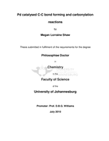 Pd catalysed C-C bond forming and carbonylation