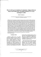 The use of laser irradiation to stimulate adipose derived  stem cell proliferation and differentiation for use in  autologous grafts