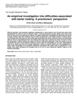 An empirical investigation into difficulties associated with barter trading : a prac[ti]tioners’ perspective