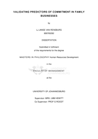 Validating predictors of commitment in family businesses