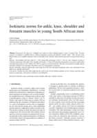 Isokinetic norms for ankle, knee, shoulder and forearm muscles in young South African men