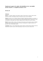 Employment supports for adults with disabilities in low- and middleincome countries : a Campbell systematic review