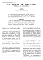 Institutionalising ethics in organisations: the role of mentoring.