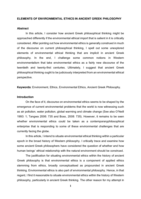 Elements of environmental ethics in ancient Greek philosophy