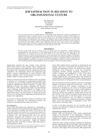 Job satisfaction in relation to organisational culture.