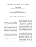Evaluation of South African Chromite sand sintering behaviour