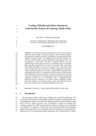 Costing of health and safety elements in 2 construction projects in Gauteng, South Africa