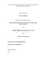 Ni²⁺ extraction from low grade leachate of tailing dumps materials using cloned indigenous bacterial species