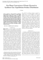 Gas phase conversion of waste glycerol to synthesis gas : equilibrium product distribution