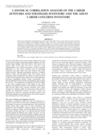 Cannonical correlation analysis of the career attitudes and strategies inventory and the adult career concerns inventory.