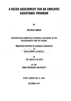 A needs assessment for an employee assistance program