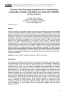 Factors inhibiting large enterprises from establishing sustainable linkages with black-owned tourism SMMEs in South Africa