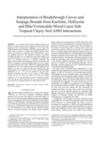 Interpretation of breakthrough curves and seepage bounds from kaolinite, halloysite and illite/vermiculite mixed layer sub-tropical clayey soil-AMD interactions