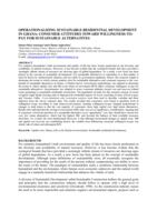 Operationalizing sustainable residential development in Ghana : consumer attitudes toward willingness-topay for sustainable alternatives