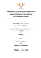 The incorporation of CdS and CdSe nanoparticles into poly (methyl methacrylate) and/or polyethylene oxide polymer fibres via electrospinning technique