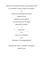 Aspects of the reproductive biology of Argulus japonicus and the morphology of Argulus coregoni from Malaysia