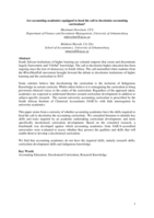 Are accounting academics equipped to heed the call to decolonise accounting curriculum?