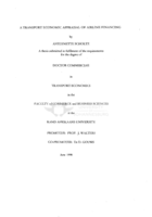 A transport economic appraisal of airline financing