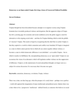 Democracy as an open-ended Utopia : reviving a sense of uncoerced political possibility
