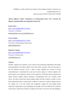 African migrant traders’ experiences in Johannesburg inner city : towards the migrant calculated risk and adaptation framework