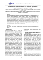 Comparison of experimental data and two clear sky models