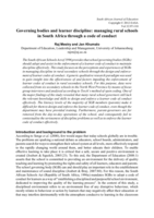 Governing bodies and learner discipline : managing rural schools in South Africa through a code of conduct