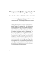 Influences of mentoring functions on job satisfaction and organizational commitment of graduate employees