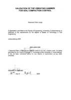 Validation of the vibrating hammer for soil compaction control