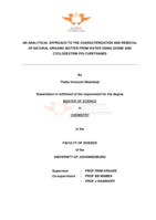 An analytical approach to the characterization and removal  of natural organic matter from water using ozone and cyclodextrin polyurethanes