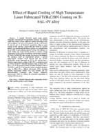 Effect of rapid cooling of high temperature laser fabricated Ti/B4C/BN coating on Ti-6AL-4V alloy